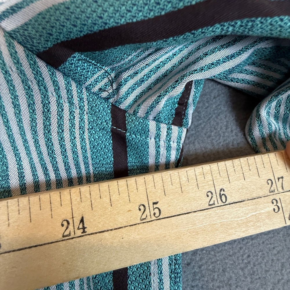 Robert Graham Shirt Mens 2XL Teal Stripe Silk Trim NWOT Knowledge Wisdom Truth - Picture 8 of 16